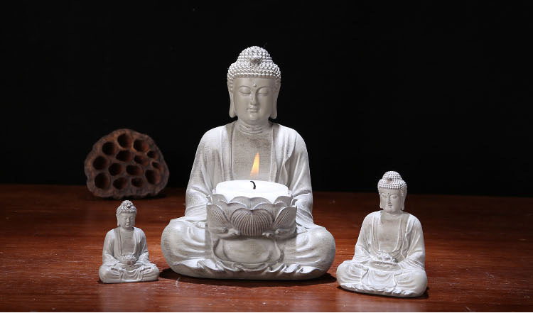 Buddha Candle Tealight Holder White