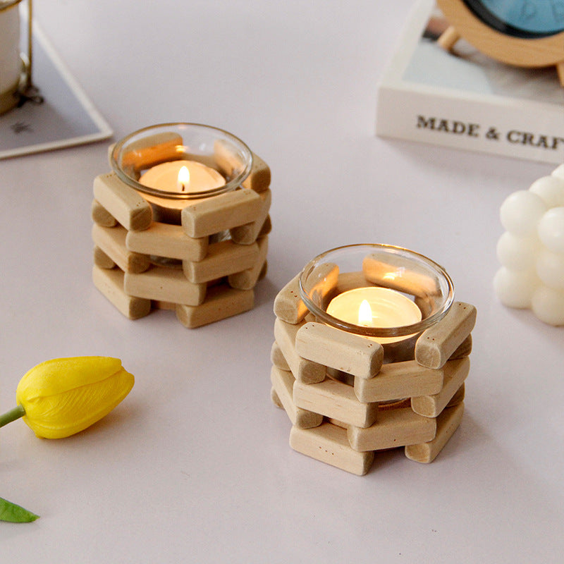 Wooden Tealight Candle Holder