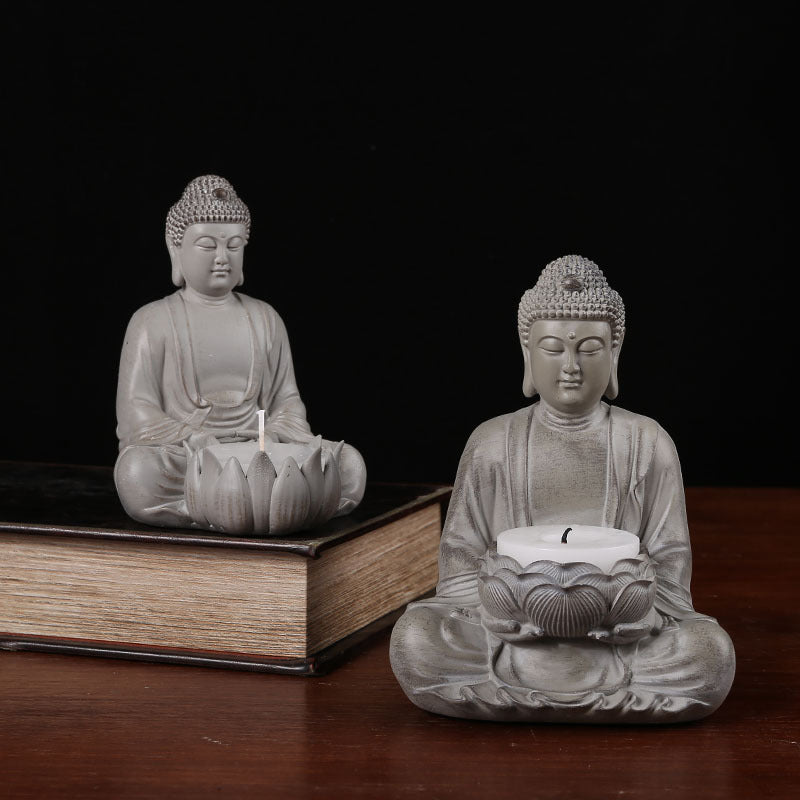 Buddha Candle Tealight Holder White