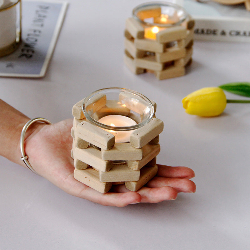 Wooden Tealight Candle Holder