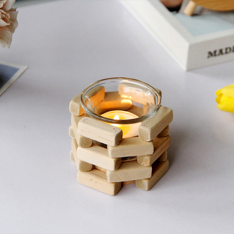 Wooden Tealight Candle Holder